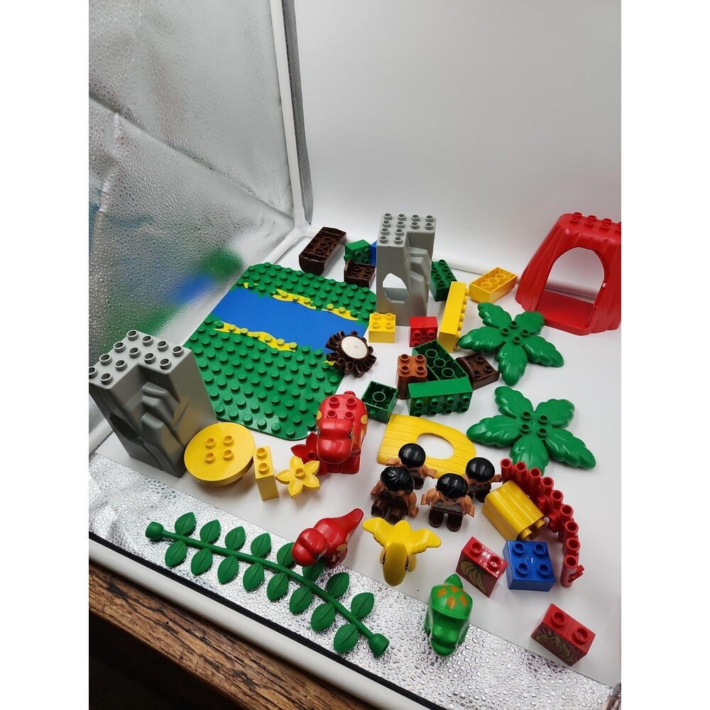 vintage Lego 2605 DUPLO Dinosaur Park 41 pieces With Figures Box Dinos Figurine